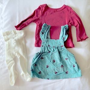 Baby Girl Dress with Shirt and Tights
